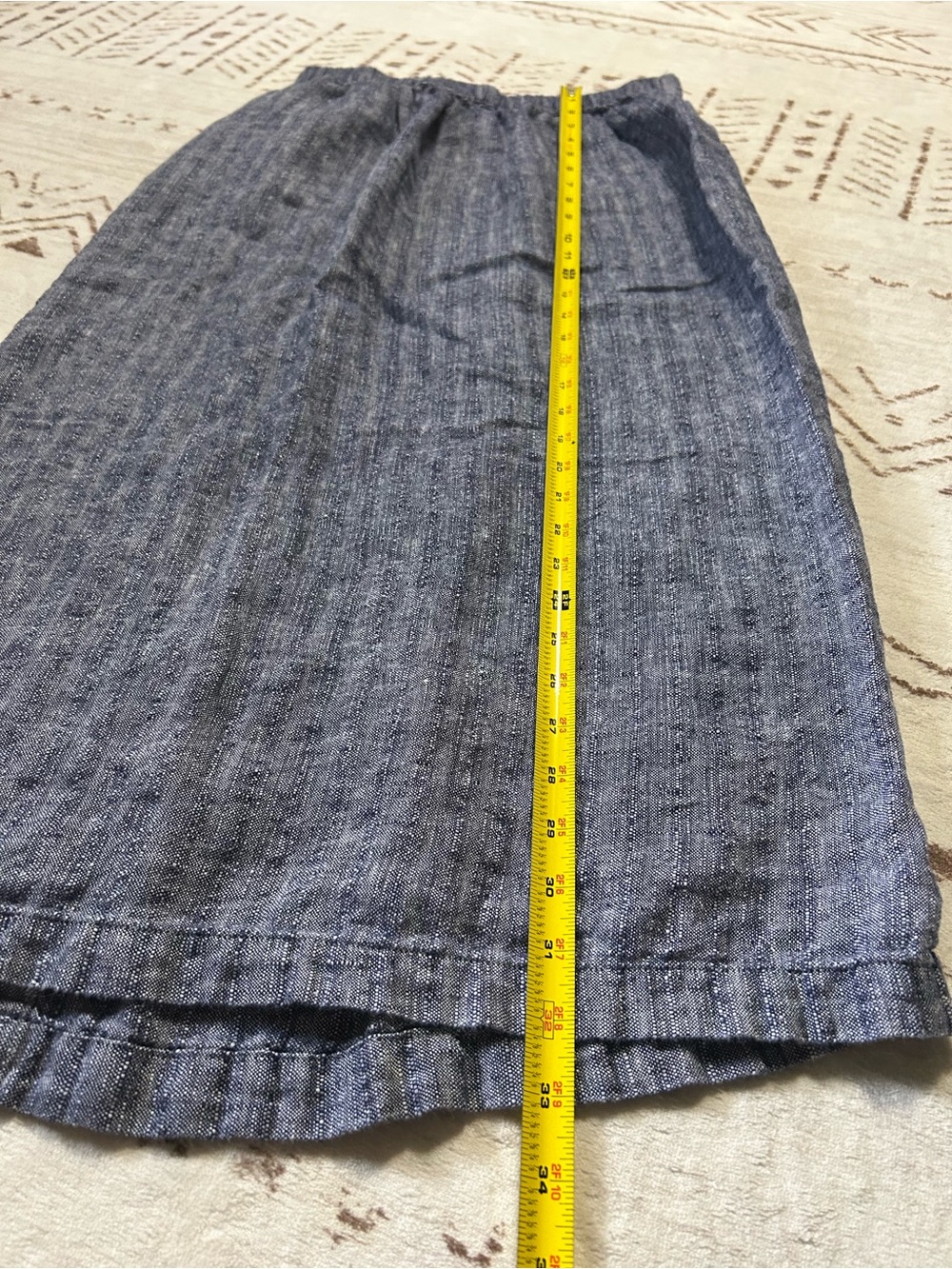 Rachel Zoe 100% Linen Chambray Wrap Midi Skirt Blue Button Front S - Picture 6 of 7